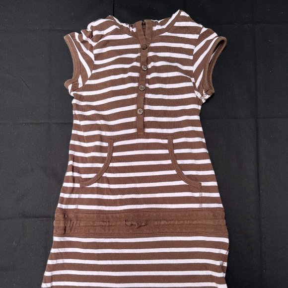 L.O.G.G - Brown and White Strips Pullover Dress - Picture 2 of 4